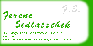 ferenc sedlatschek business card